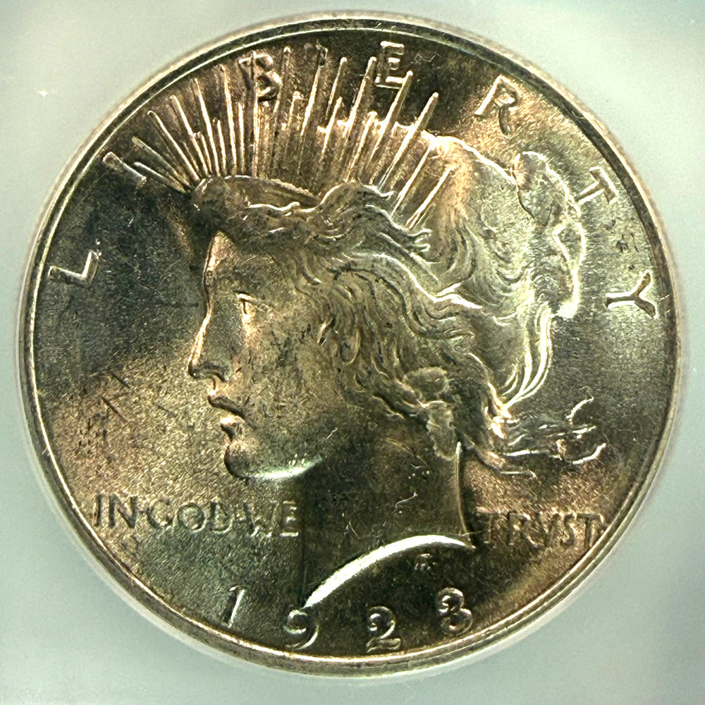 1923 Silver Peace Dollar ICG Graded MS 63