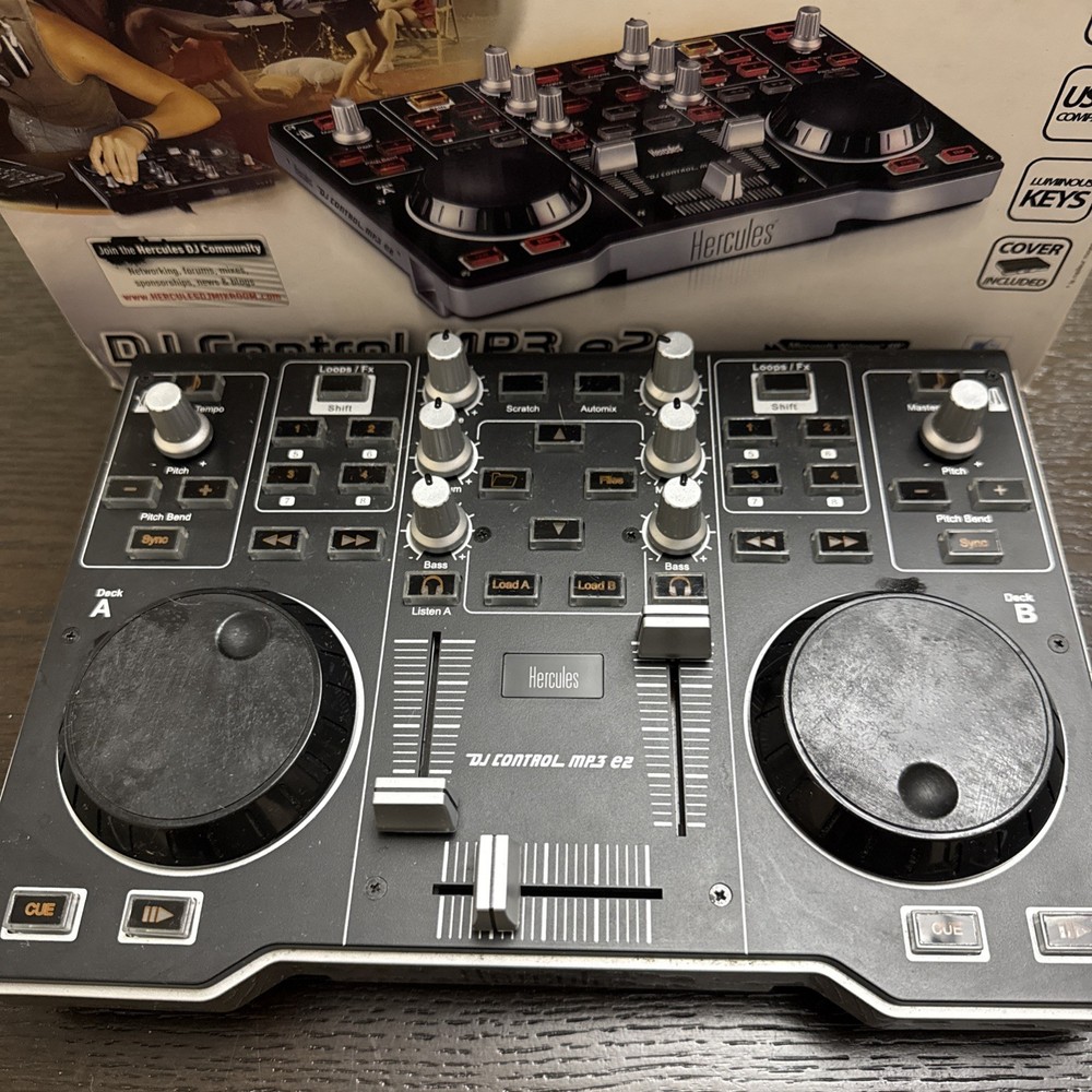 Hercules DJ Control MP3 e2 USB DJ Controller - Complete in Box (CIB)