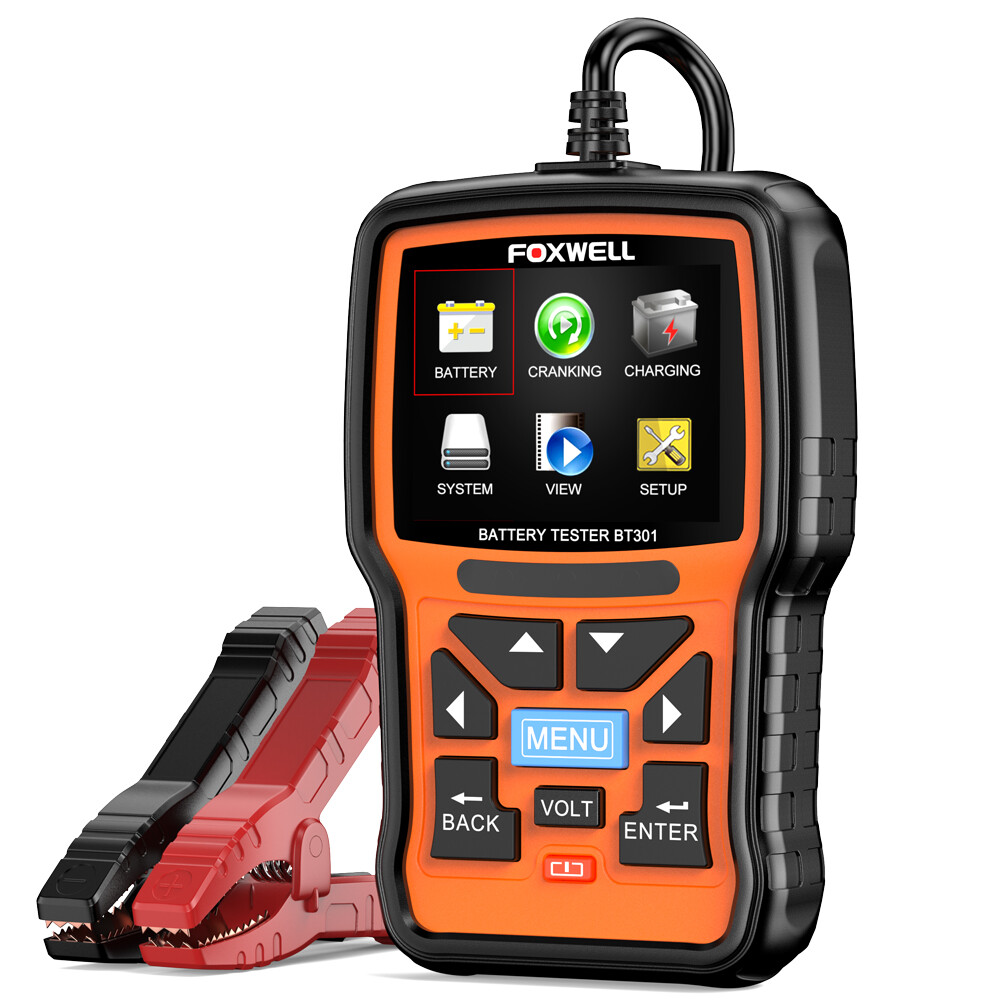 FOXWELL BT301 Battery Tester Load Drop Charging System Checker Analyzer Tool 12V
