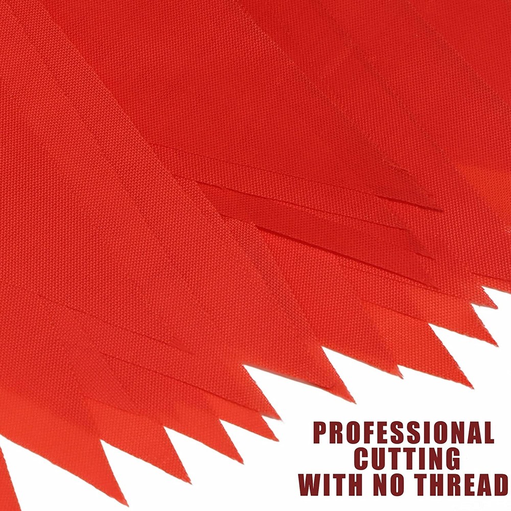 36 Feet Solid Red Pennant Banner - 30Pcs Red Bunting Flags String Decorations