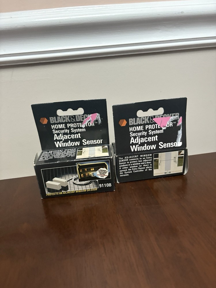2 Black & Decker Home Protector Security System Adjacent Window Sensors 9110B