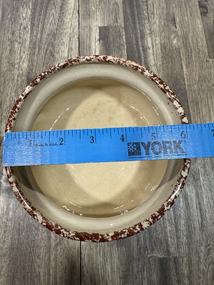 Small Brown Spongeware Cookie Jar Bean Pot RRP