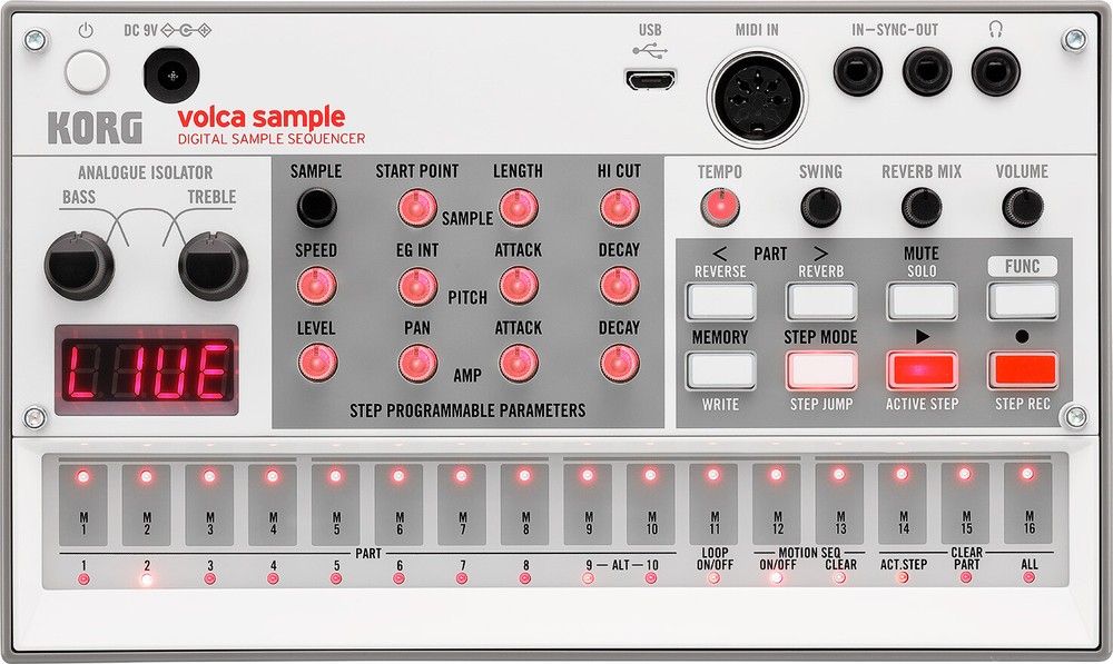 Korg Volca Sample Digital Sample Sequencer w/ Power Supply