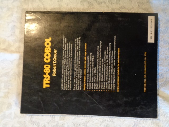 TRS 80 Cobol Book By Robert Grauer & Getting Started with TRS 80 Basic - 2 Total