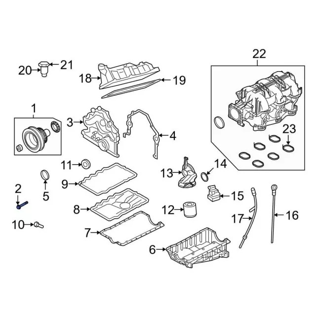 Genuine Ford Pulley Bolt E7RY6A340B