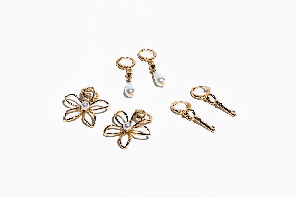 Trio Pearl Flower Earring Set