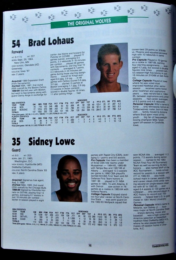 MAR 10, 1990 MINNESOTA TIMBERWOLVES 1st YEAR PROGRAM V. SUNS - DENNIS RODMAN