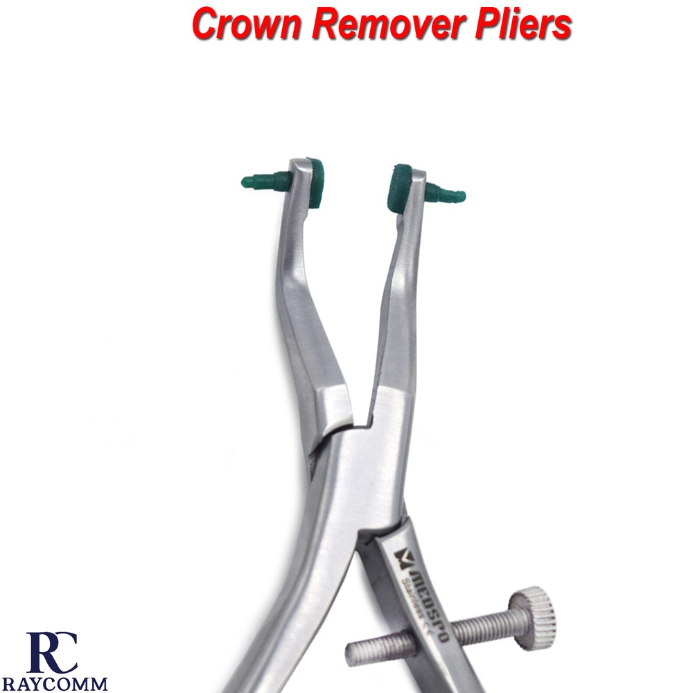 Dental Crown Bridge Removing Plier Rubber Tips Forceps with 4 Soft Pads