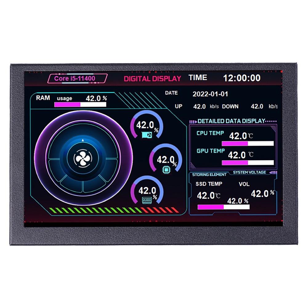 5" USB TYPE-C Secondary Screen IPS CPU GPU RAM Monitor Display Freely AIDA64