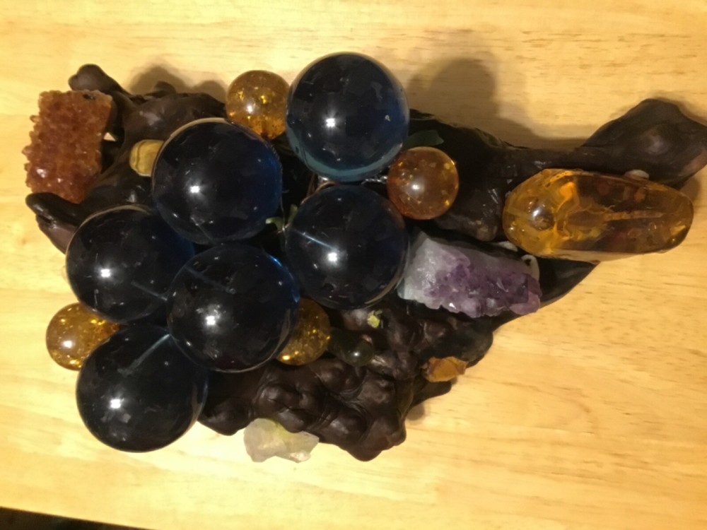 Petrified wood.With.  Gems
