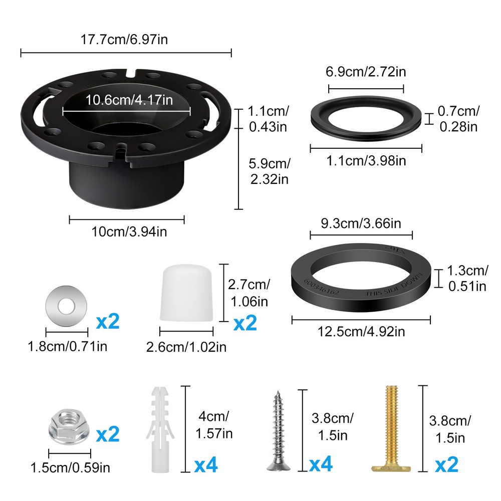 RV Toilet Seal for Dometic 300 310 320 Series, Flange, Flush Ball & Base Gasket