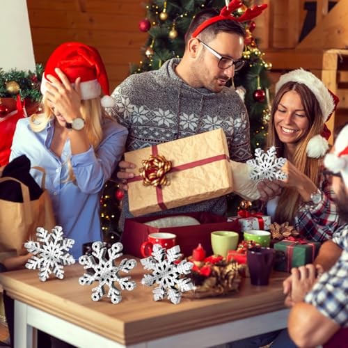 3 Pcs Winter Snowflake Centerpieces for Tables Disco Snowflake Table