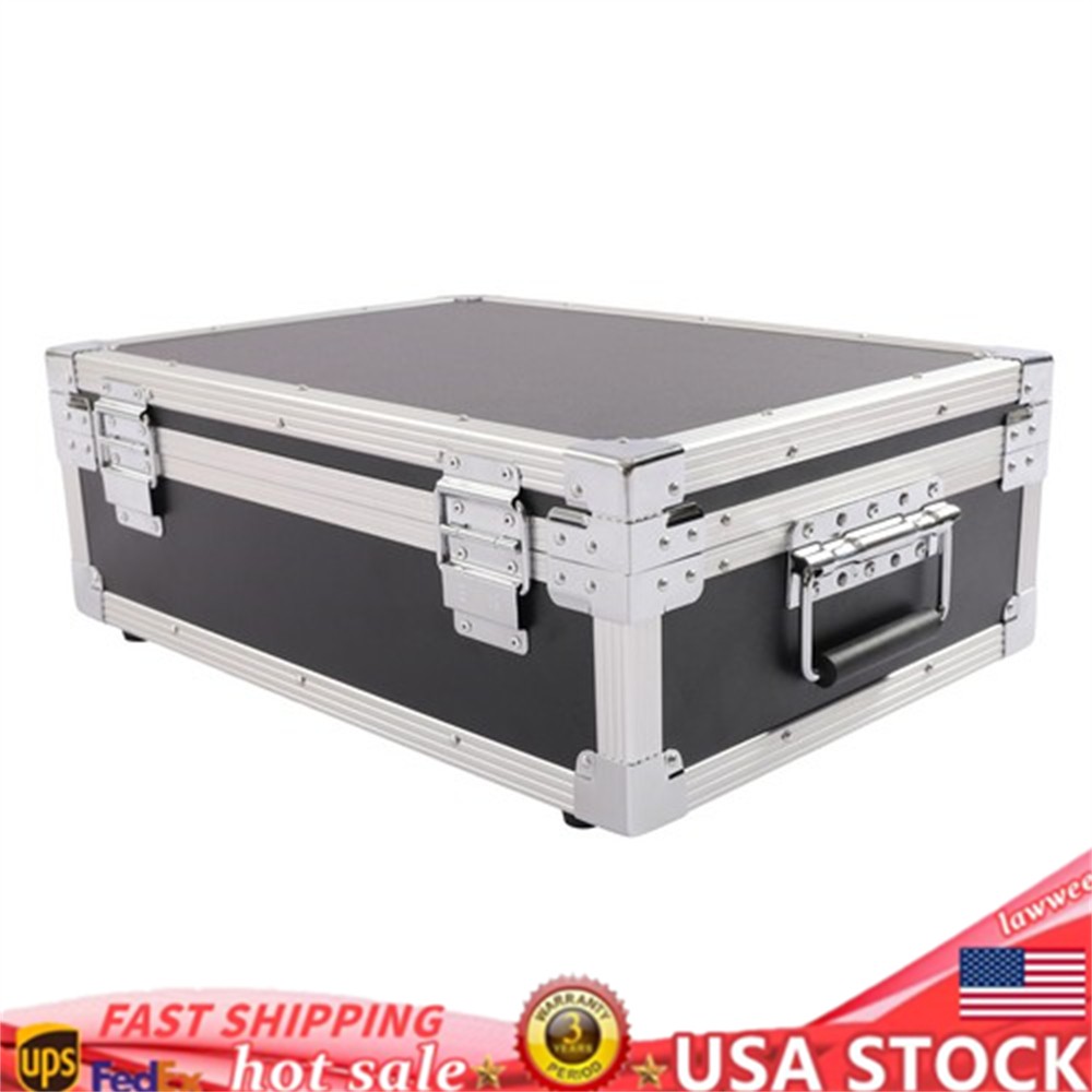 Aluminum Hard Case Briefcase Toolbox Storage Box Tool Case Black Carrying Case