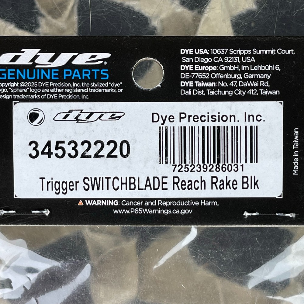 NEW Dye Switchblade Trigger Blade - Rake - Black