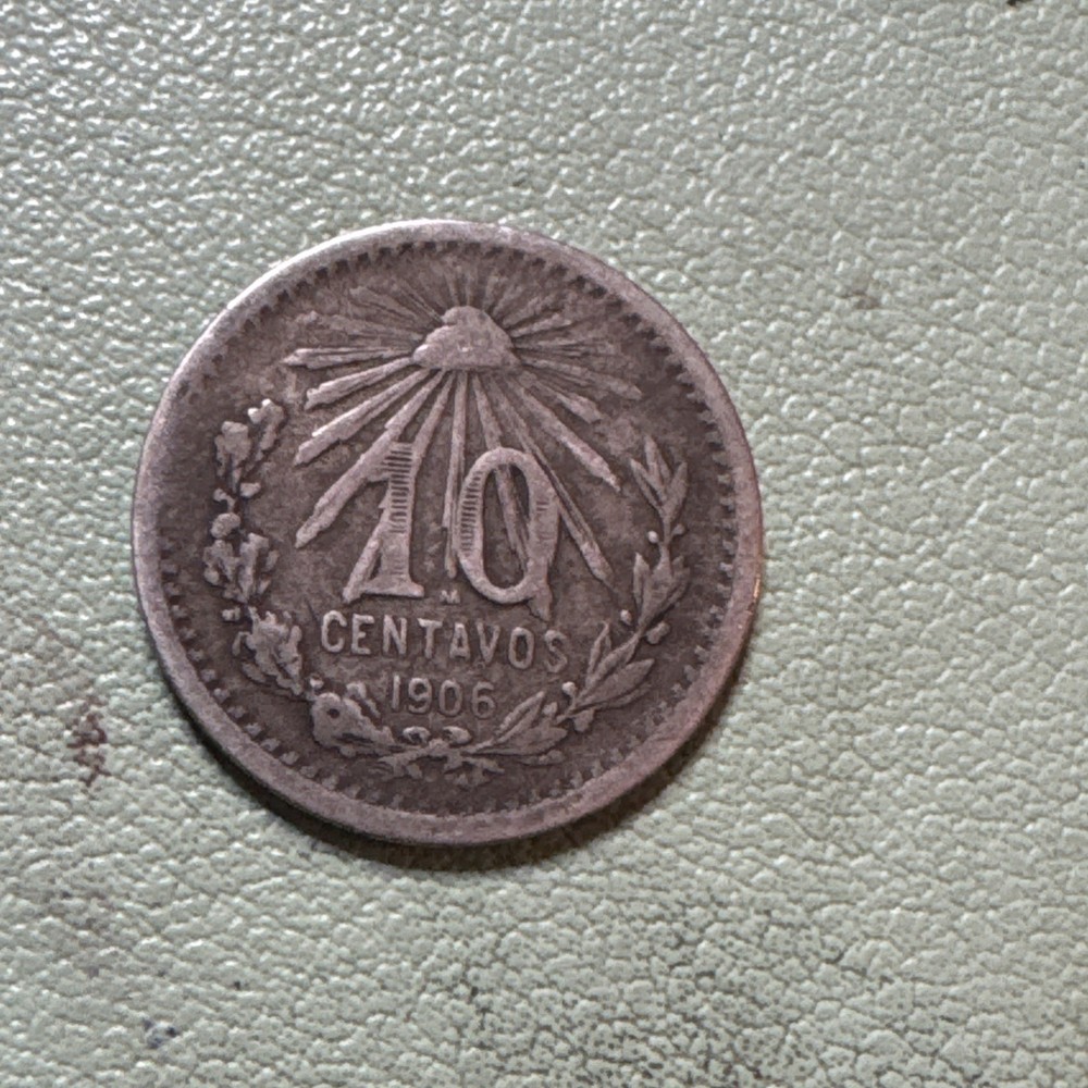 Mexico - 1906 Silver 10 Centavos Eagle Snake Reverse