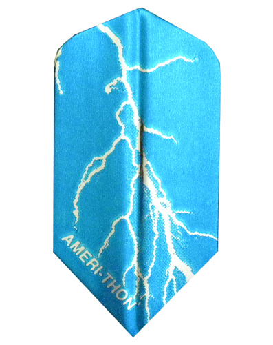 Dart Flights- 5 Blue, Silver Lightning Bolt Slim Sets