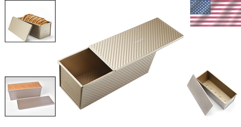 Extra Large Pullman Loaf Pan with Lid - Commercial Grade Non-Stick Bakeware