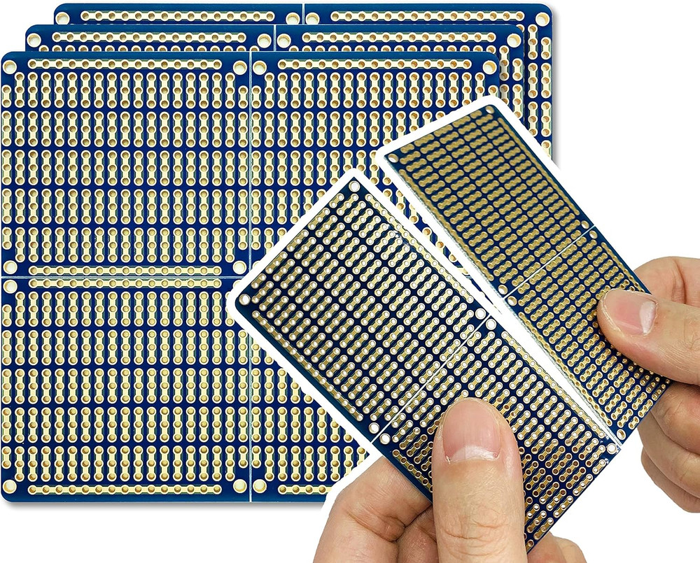 Snappable PCB, Strip Board with Power Rails for Electronics Projects Compatible