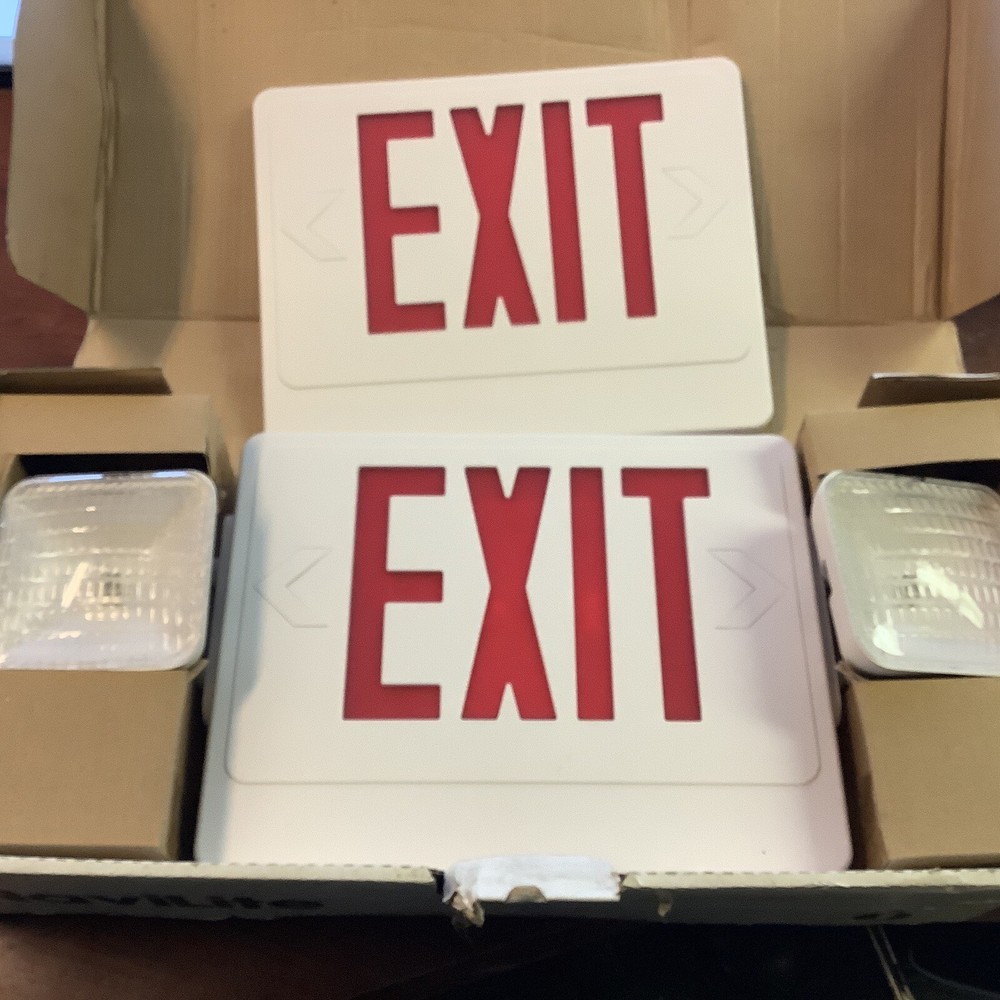 Juno/Navilite NXPC3RWH Combo LED Exit/Emergency Light (NIB)