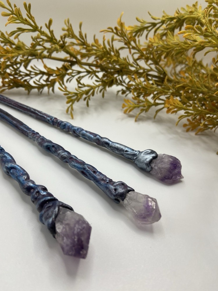 Handcrafted Amethyst Wand – Ritual Tool | Meditation, Spell Work, Decor