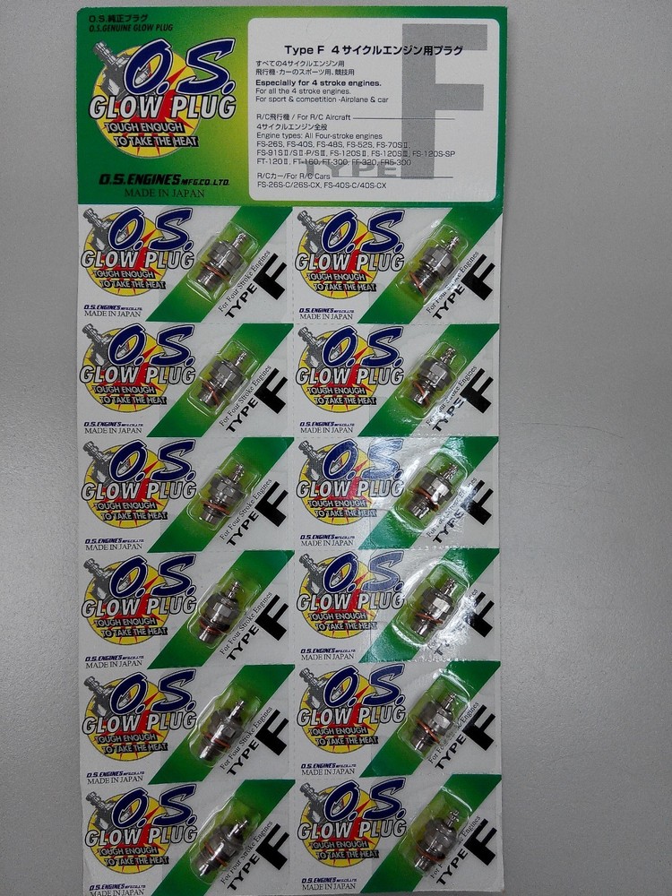 OS Type F Medium 4 Stroke Nitro Glow Plug - 12 PCS