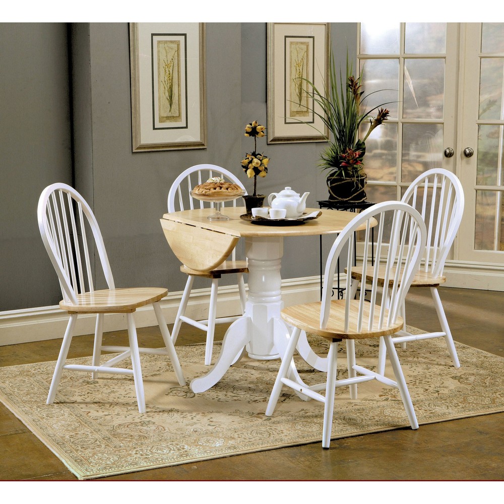 Greer Natural Brown and White 5-piece Dining Set