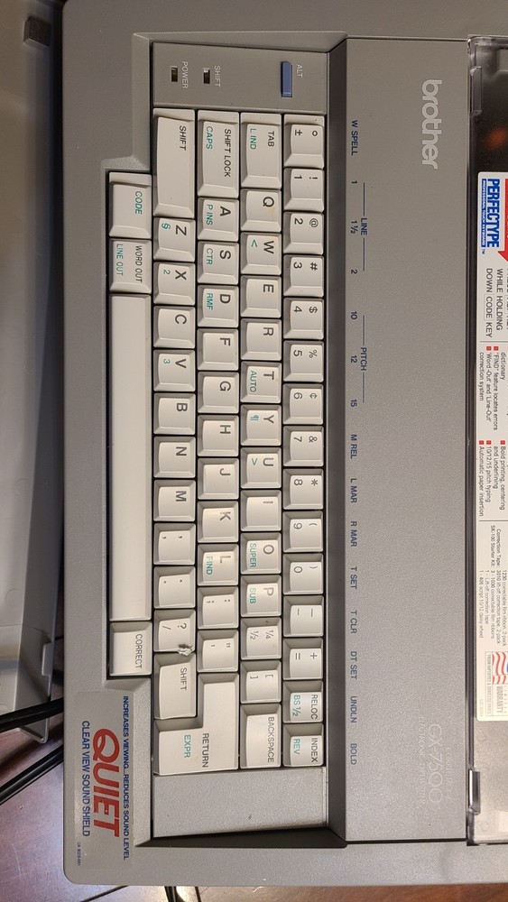 Brother gx-7500 typewriter tested, working