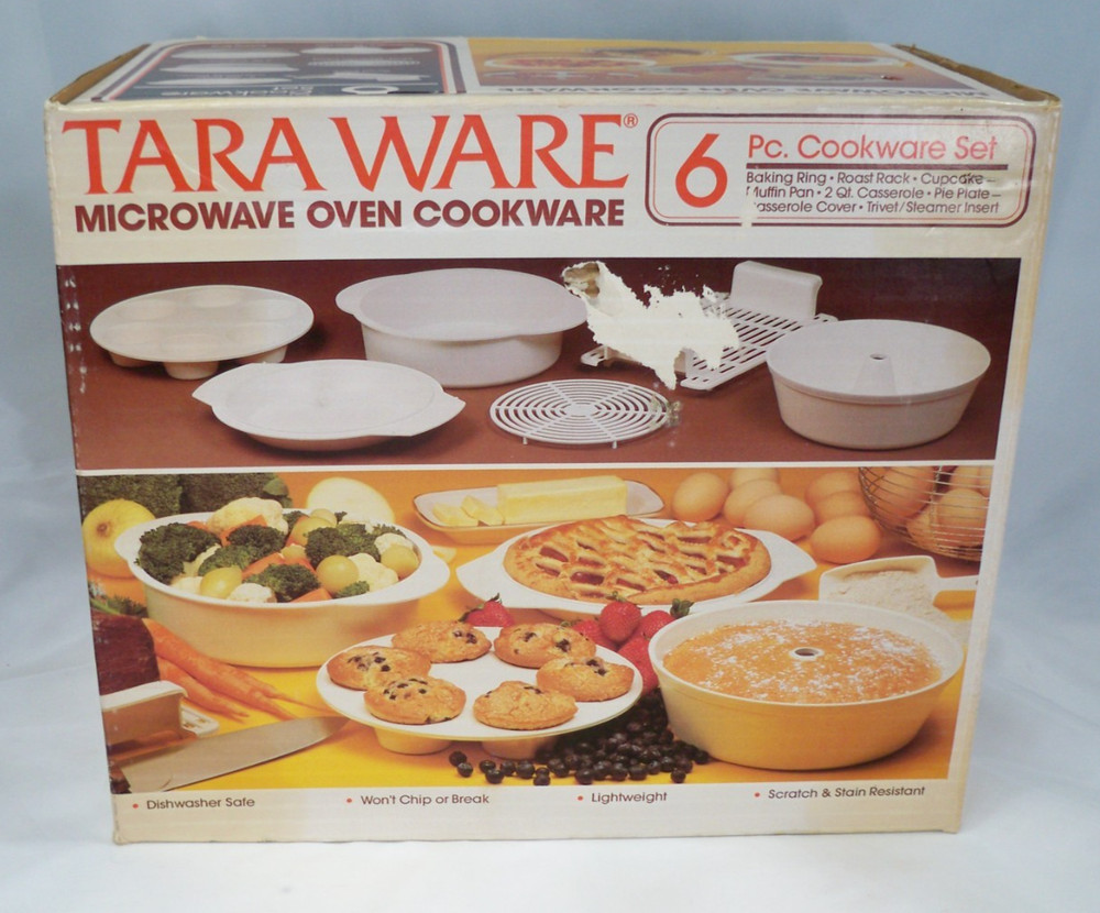 Tara Ware Microwave Oven Cookware 6 PIECE SET Vintage