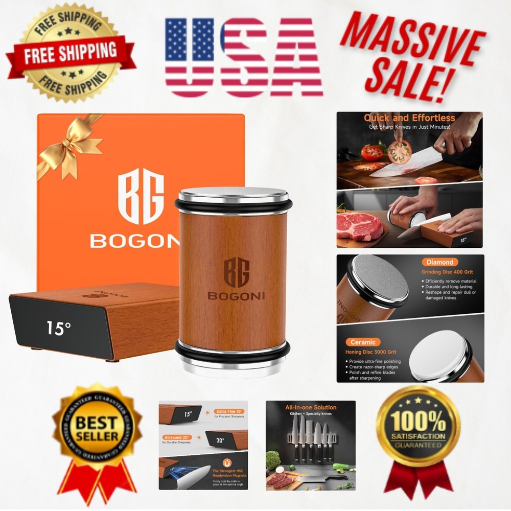 Versatile Knife Sharpener for Kitchen & Pocket Knives - Gift-Ready Packaging