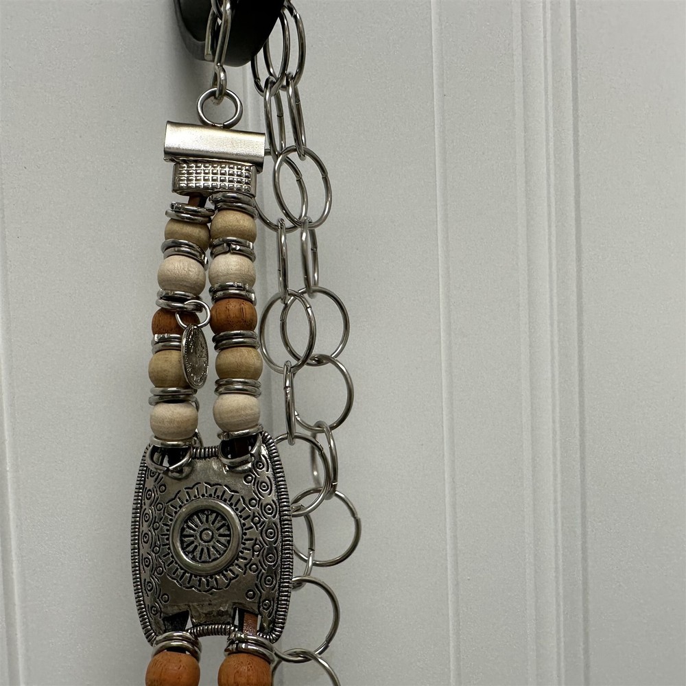 Chain Belt Western Style Beaded Coins Silver