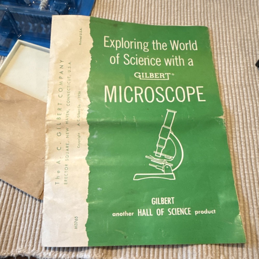 Gilbert Microscope Educational Toy Science Kit with Manual 1956
