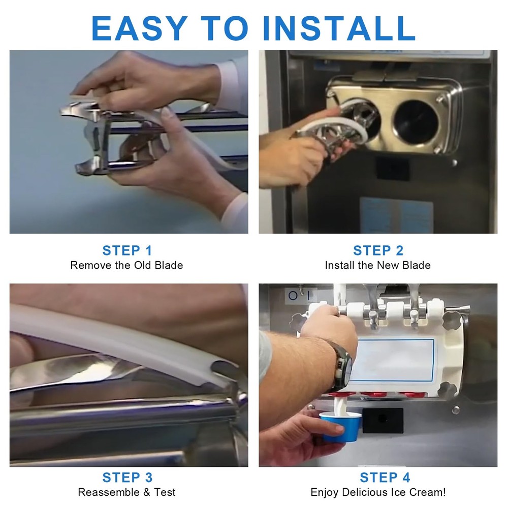 "17" Replacement Scraper Blade for Soft Serve Machines - 10 Pack"