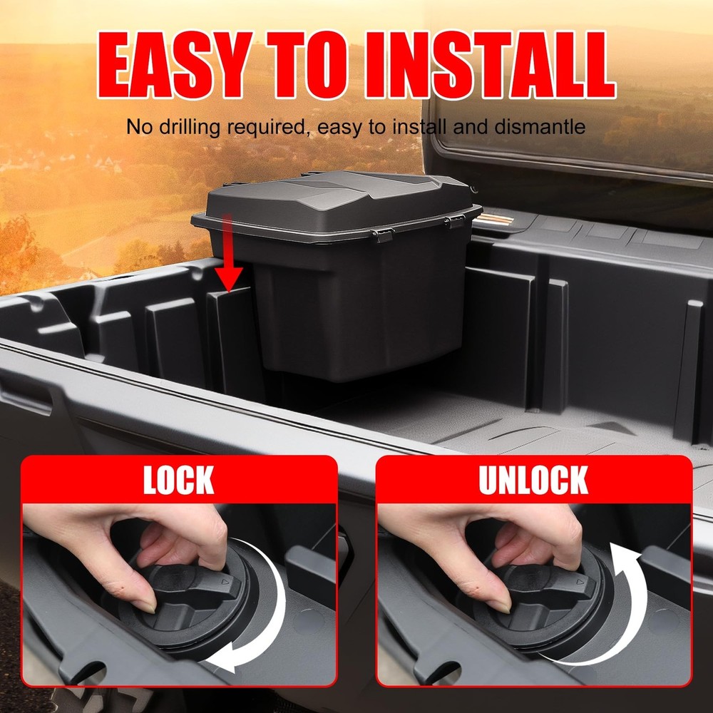 20L UTV Cargo Storage Box for Can-Am Defender/Commander, Waterproof Removable...