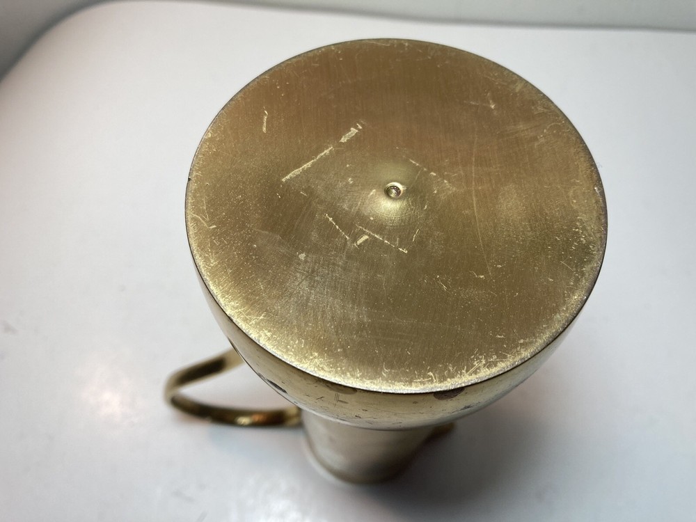 Vintage Solid Brass Pitcher Flower Pot Vase 7.75”