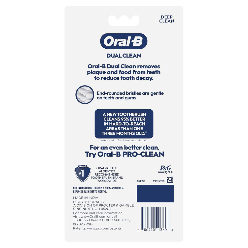 Toothbrush Dual Clean, Medium, 6 Count