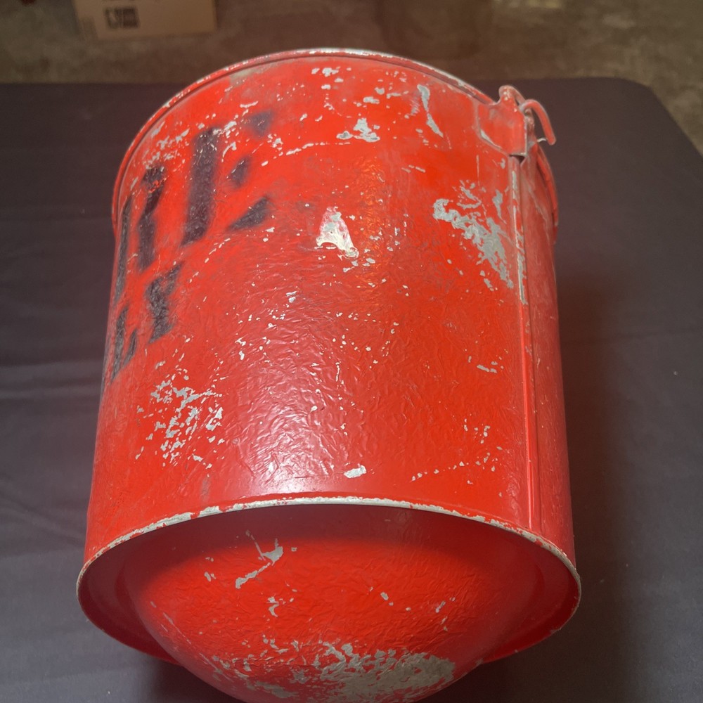 Vintage Fire Bucket With Round Bottom galvanized