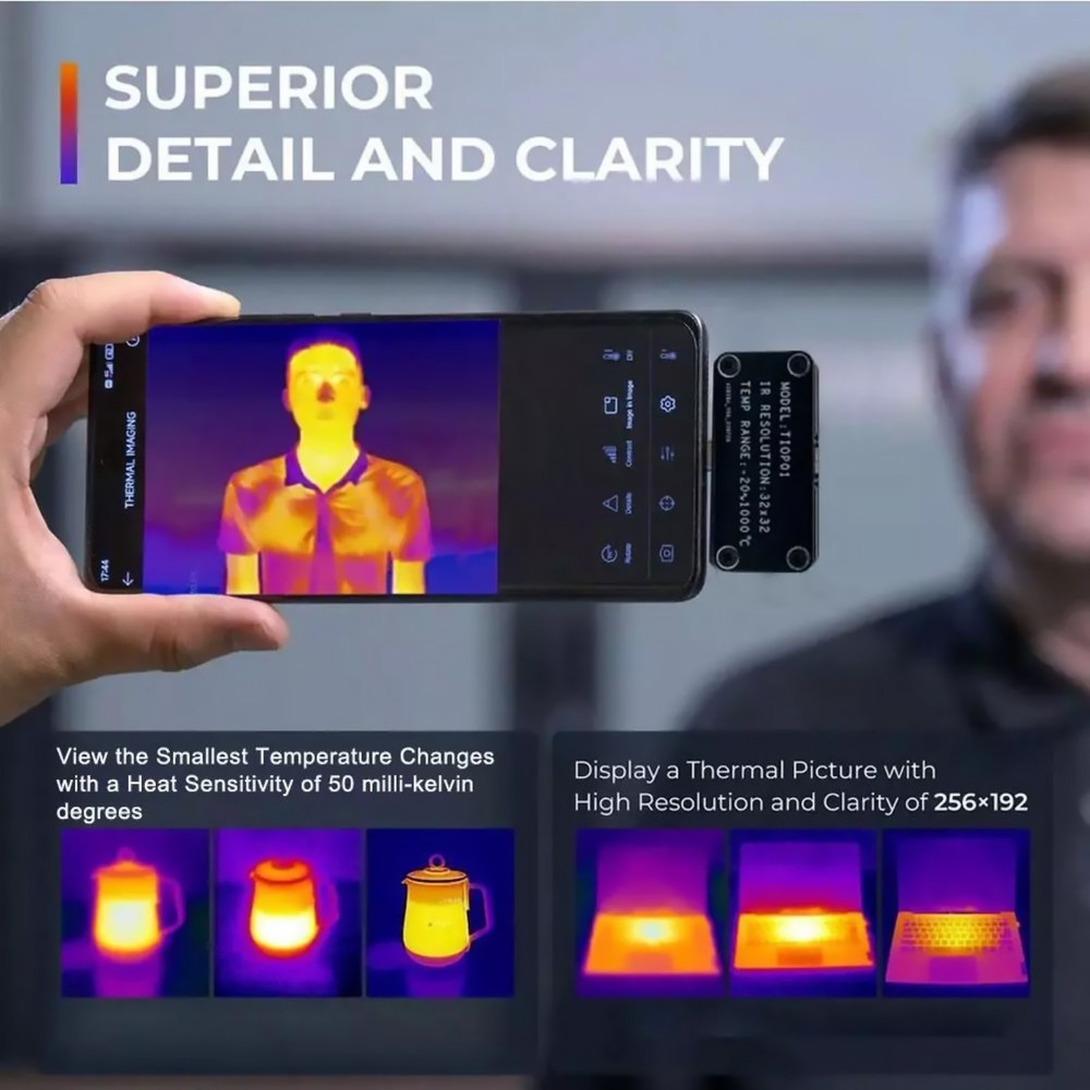 USB TypeC Thermal Imaging Camera IR Imager For Android -20℃~1000℃ Measuring