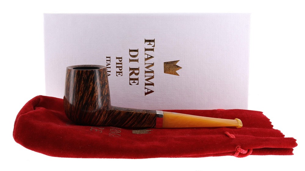Pipe FIAMMA DI RE 2 CORONE ♛♛ brown smooth shape billiard