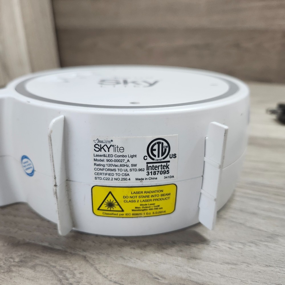 BlissLights Sky Lite Laser & LED Projector Night Light Intertek Tested