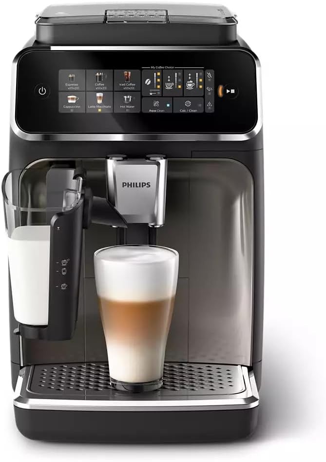 Philips 3300 LatteGo Automatic Espresso Machine, Chrome | 6 Recipes | EP3347/90