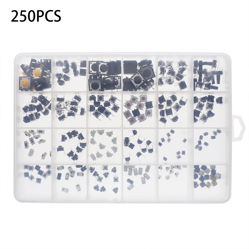 250pcs 25-Type Micro Switch Push Tact Button ON/OFF Touch Button Switch ccioop
