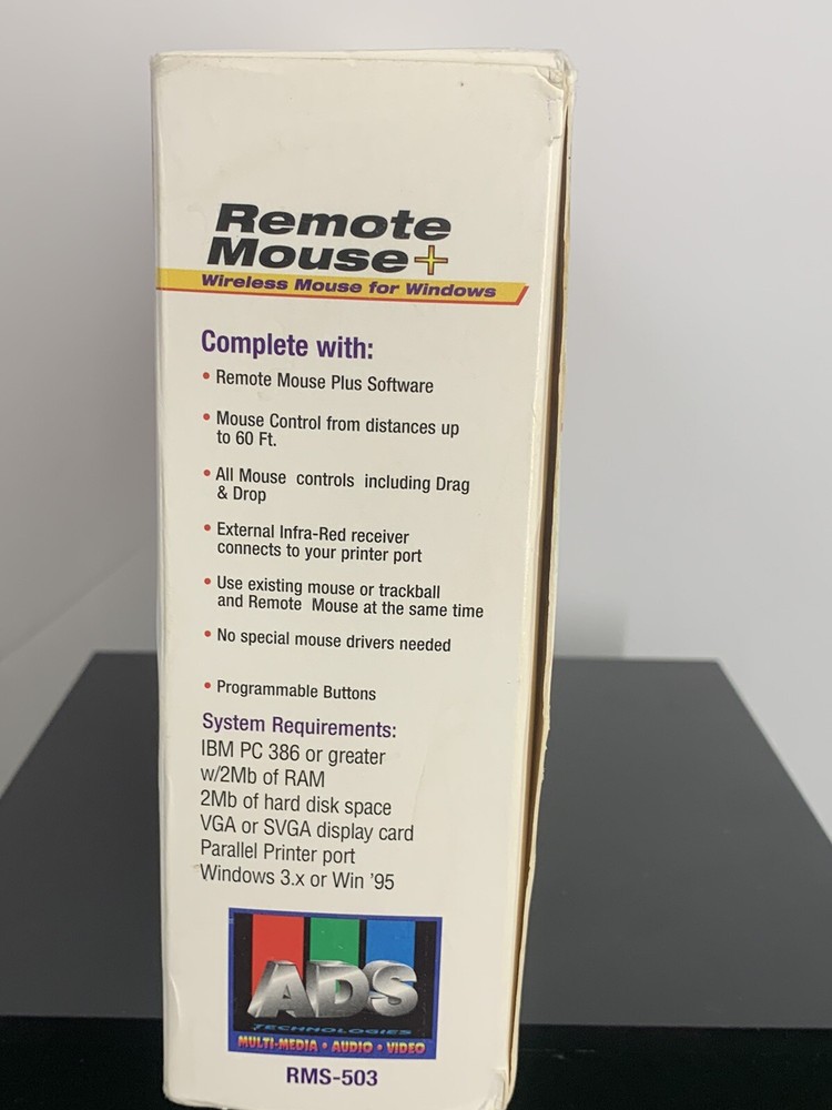 ADS Technologies Wireless Remote Mouse For Windows- Missing Software- New