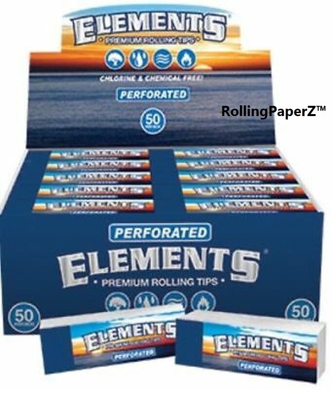 3 X Packs of ELEMENTS PERFORATED ROLL UP TIPS/ 50 per Pack/150 Tips Total