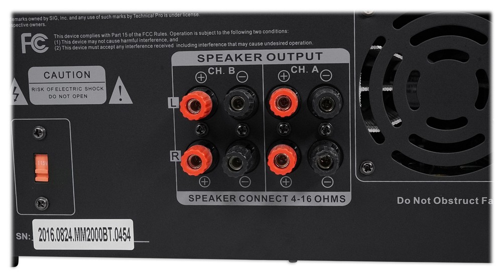 Technical Pro MM2000BT Bluetooth Karaoke Mixer System+(2) 6.5" Ceiling Speakers
