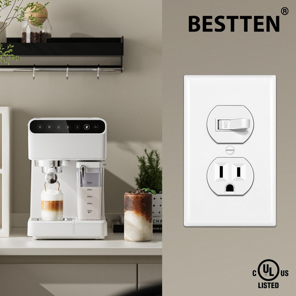 2 Pack Combination Toggle Light Switch and Duplex Receptacle Outlet Single Pole