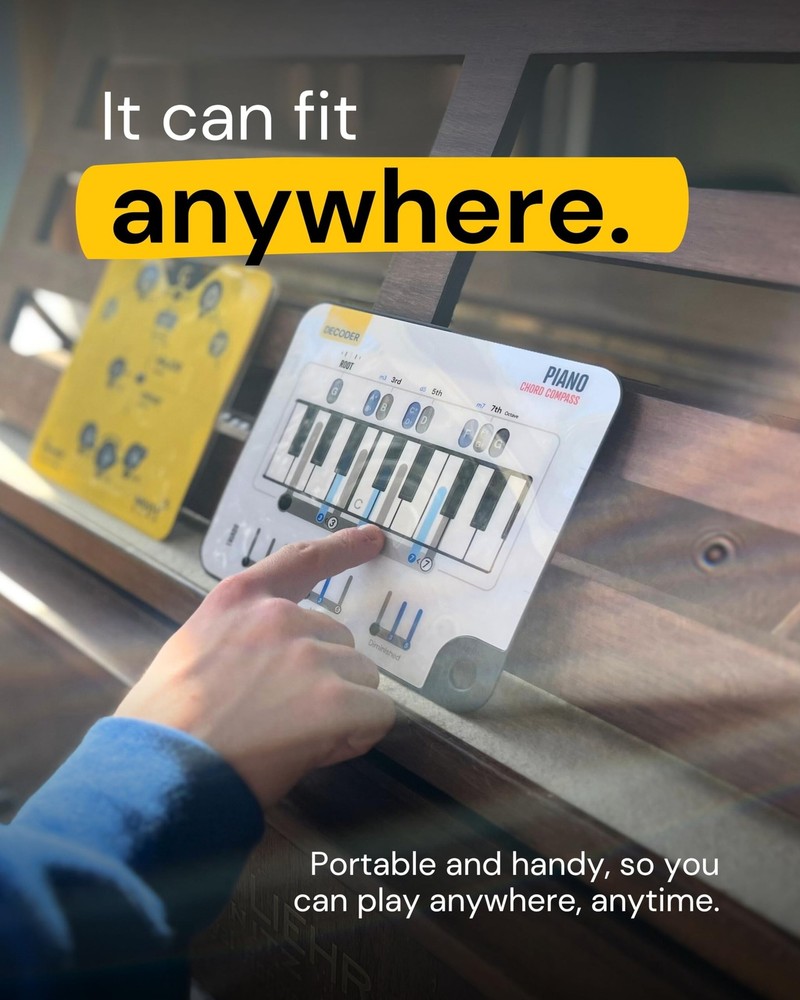 Piano Chord Compass - Learn Keyboard Chords - Ultimate Tool For White