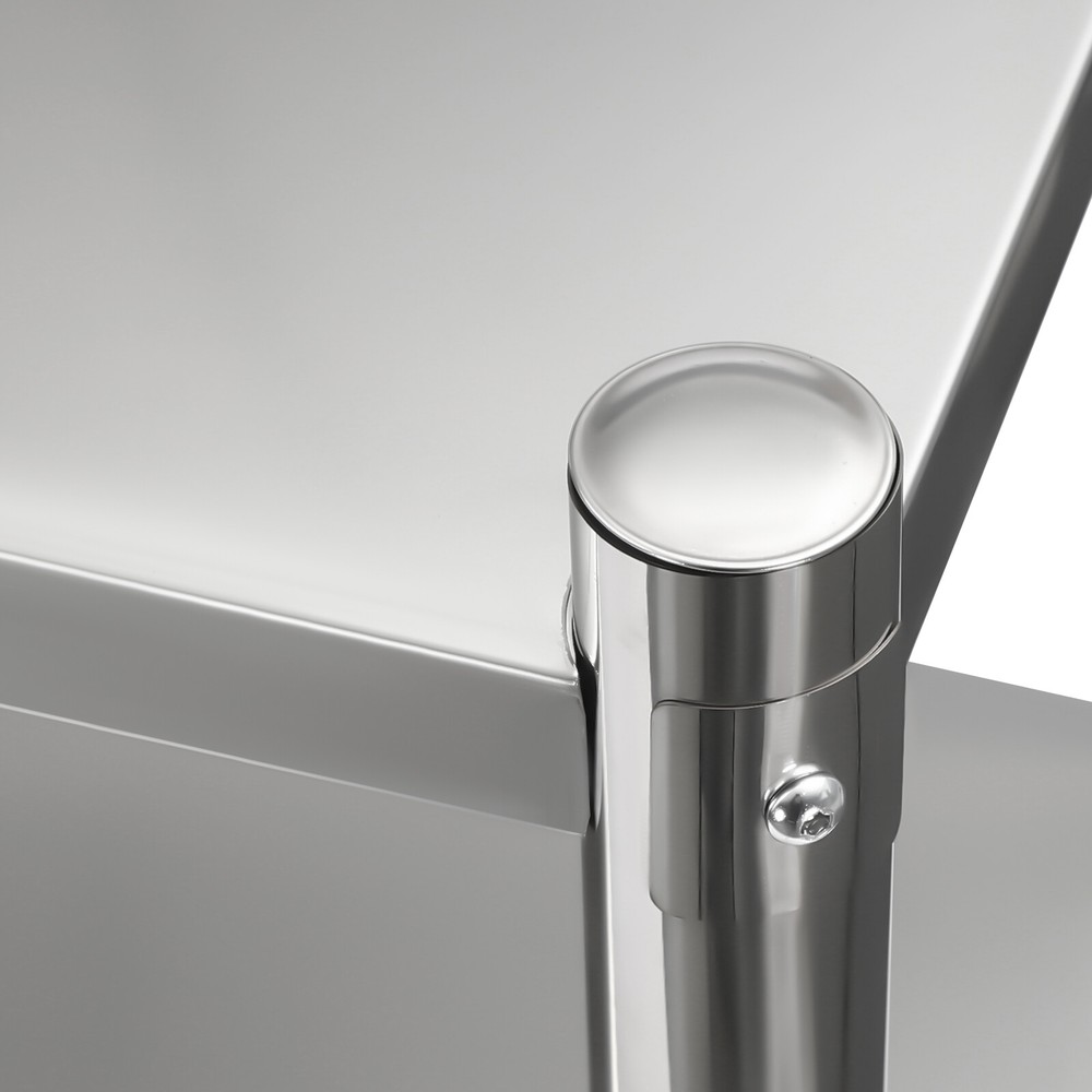 4 Tier Adjustable Shelf Storage, Stainless Steel Heavy Duty Shelving Silver