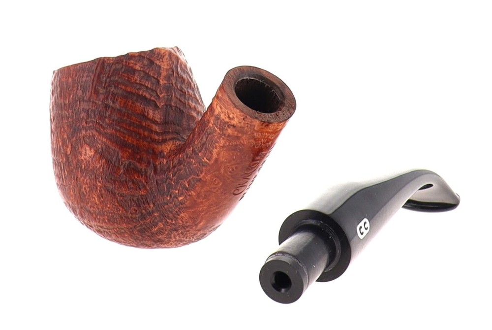 Pipe Chacom Flame Grain 268 brown sandblasted shape half bent apple 9mm