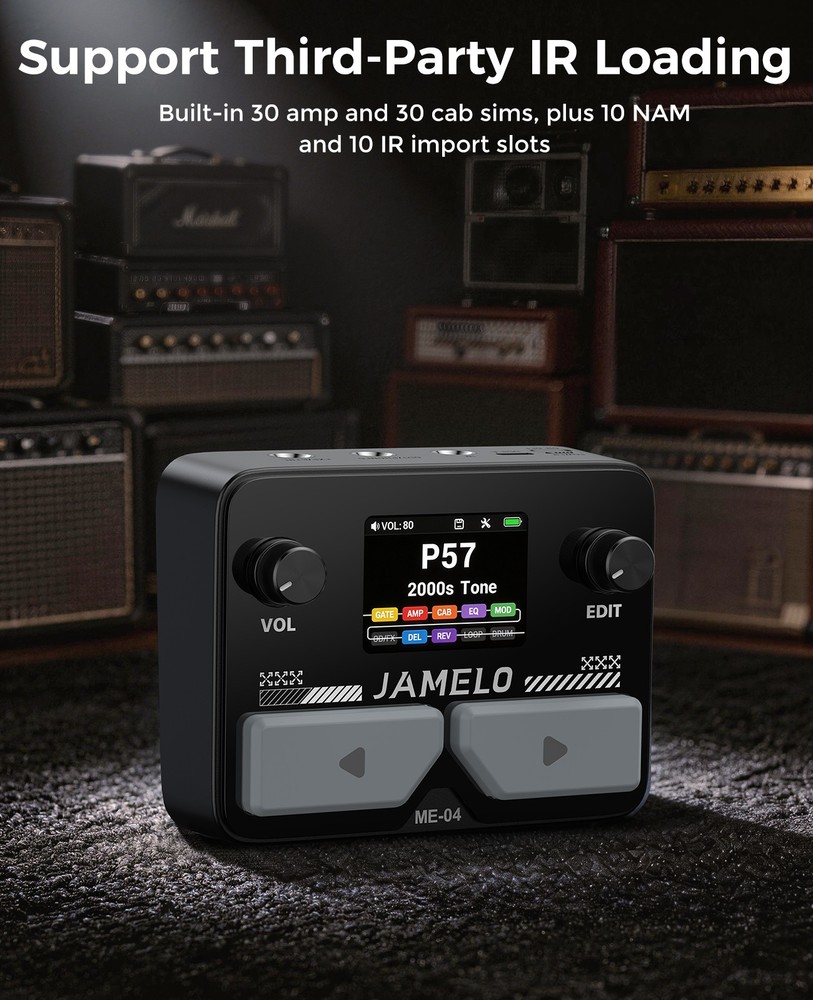 JAMELO MINI Pocket Multi-Effects Guitar Pedal Effects Processor w/ 10 Effects
