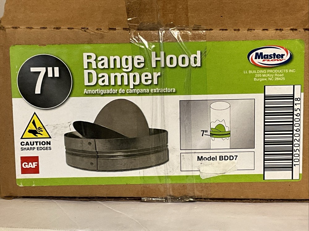 Master flow BDD7 7” X  7” X 2” Butterfly Damper